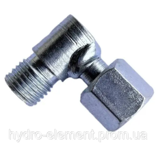 Штуцер кутовий РВД з гайкою M16×1,5–M16×1,5 під ключ S19